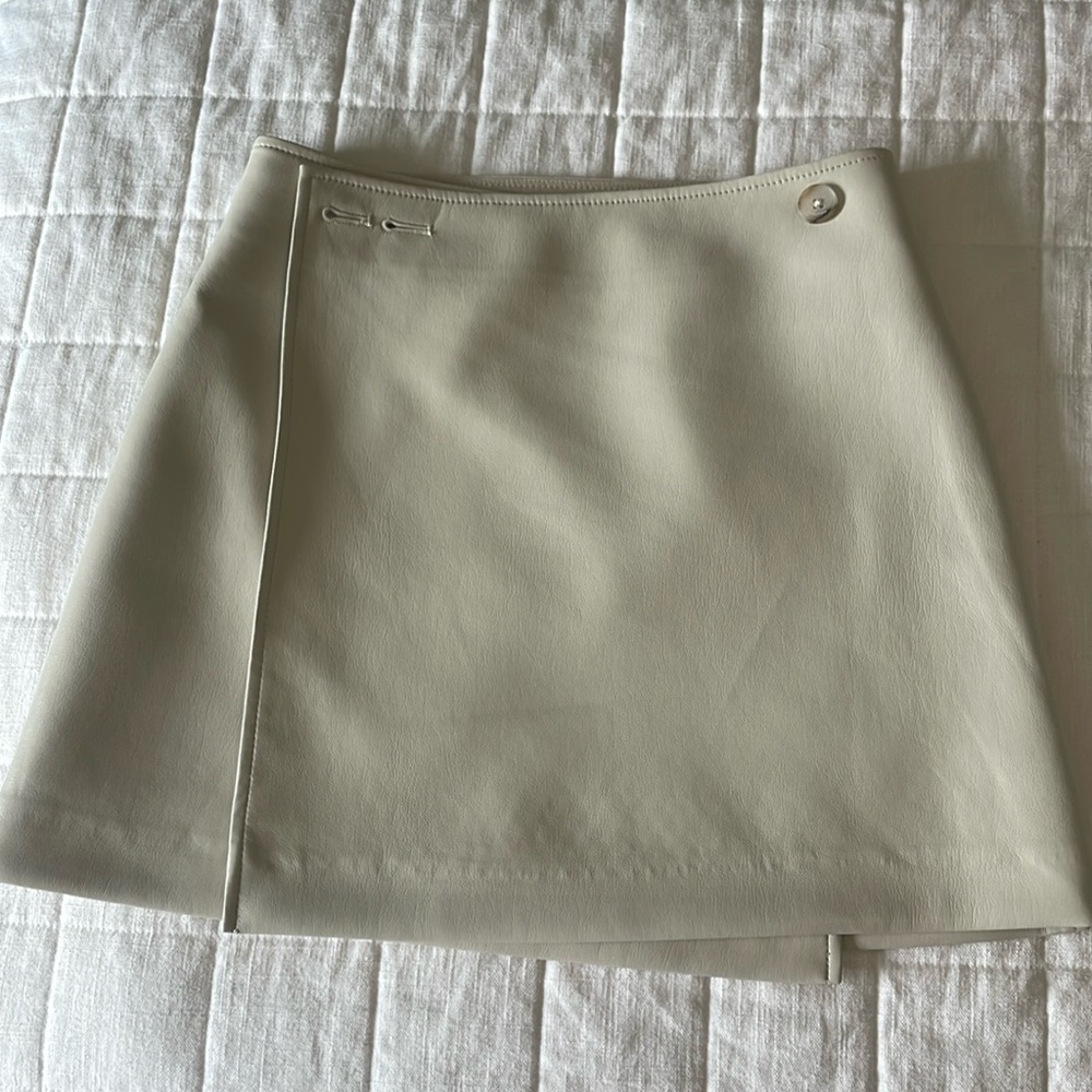 Babaton Cream Wrap Skirt